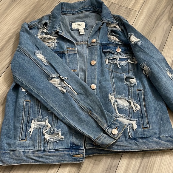 Distressed jean jacket from forever 21 - Picture 2 of 3